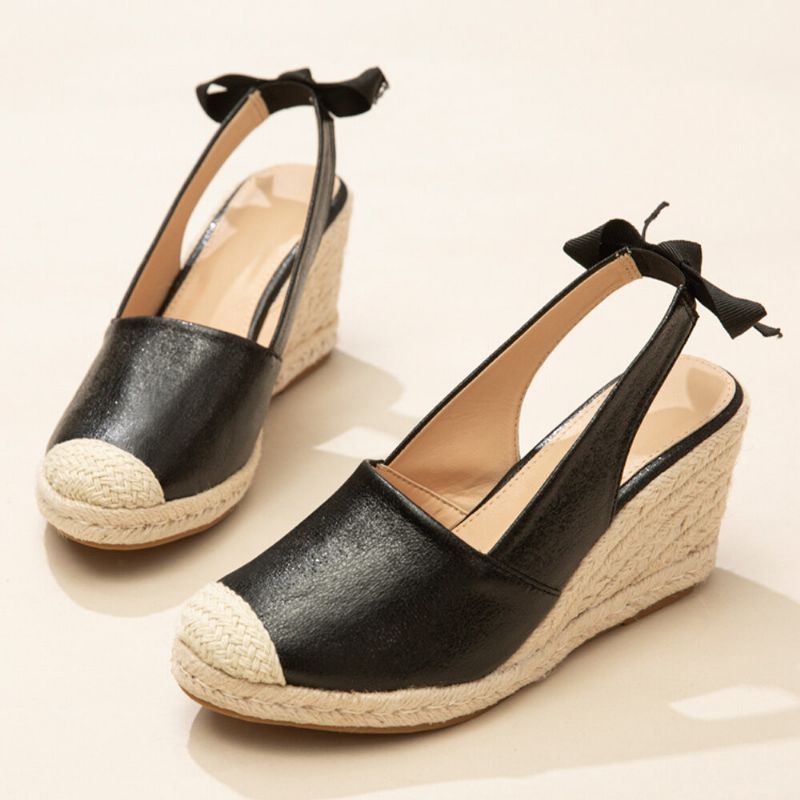 Damen Espadrille Sandalen Mit Keilabsatz Und Geschlossener Zehenpartie