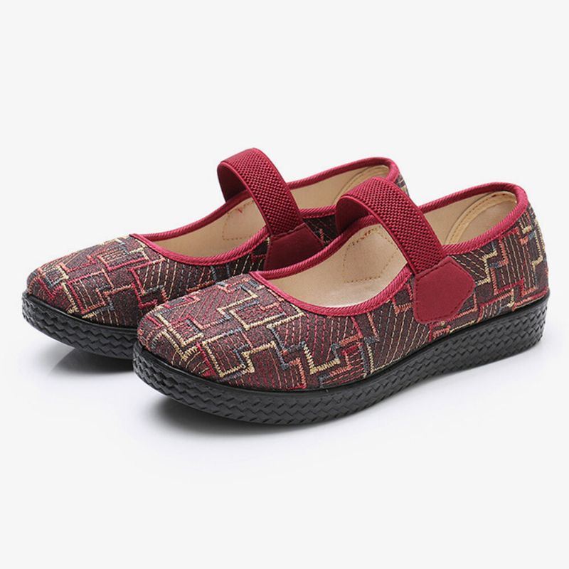 Alte Peking Stoffelastische Slip On Resistant Müßiggänger Für Damen