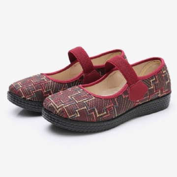 Alte Peking Stoffelastische Slip On Resistant Müßiggänger Für Damen