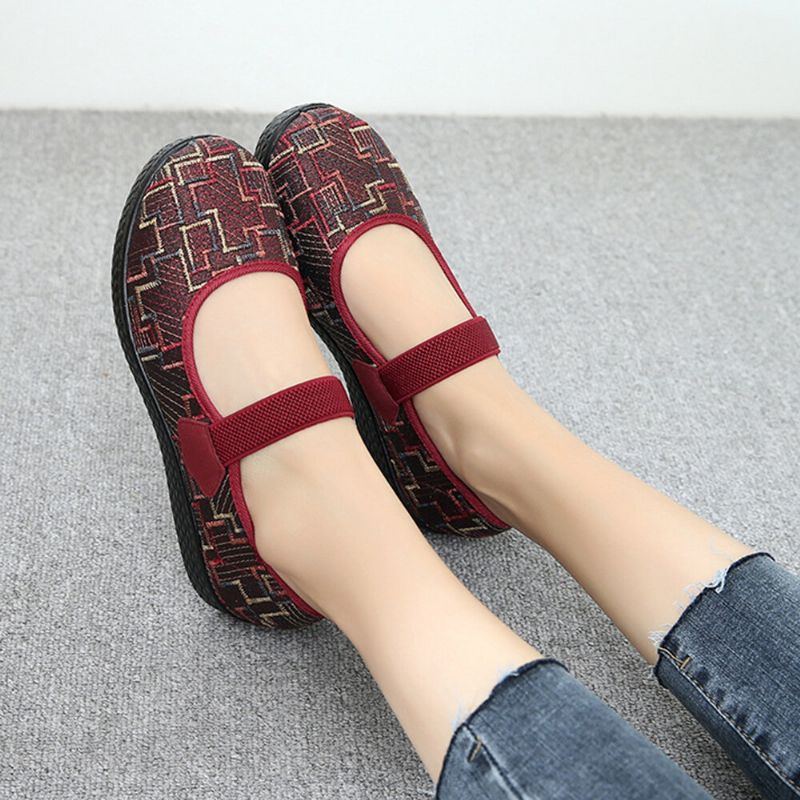 Alte Peking Stoffelastische Slip On Resistant Müßiggänger Für Damen