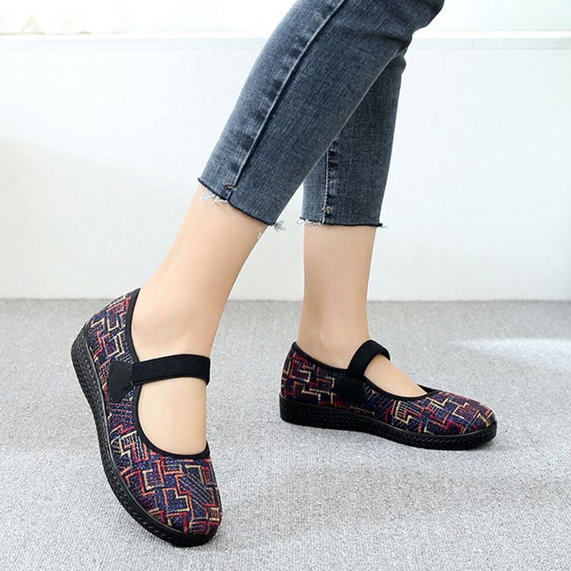 Alte Peking Stoffelastische Slip On Resistant Müßiggänger Für Damen