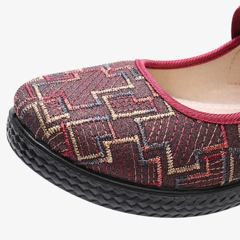 Alte Peking Stoffelastische Slip On Resistant Müßiggänger Für Damen