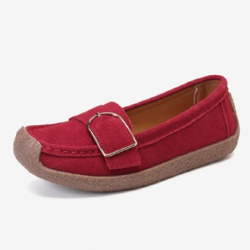 Atmungsaktive Lässige Slip On Flats Mit Weicher Sohle Und Schnalle