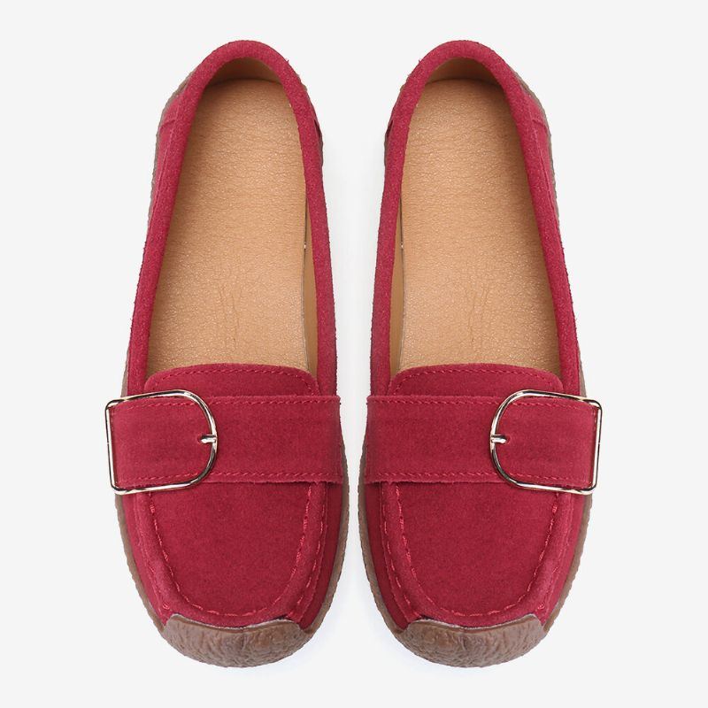 Atmungsaktive Lässige Slip On Flats Mit Weicher Sohle Und Schnalle