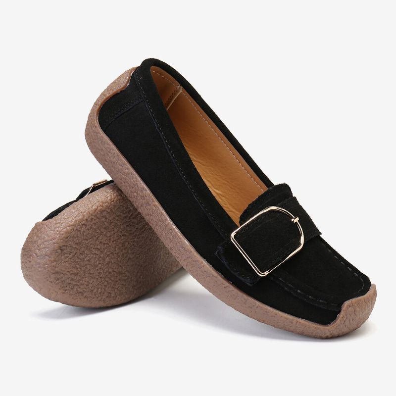 Atmungsaktive Lässige Slip On Flats Mit Weicher Sohle Und Schnalle