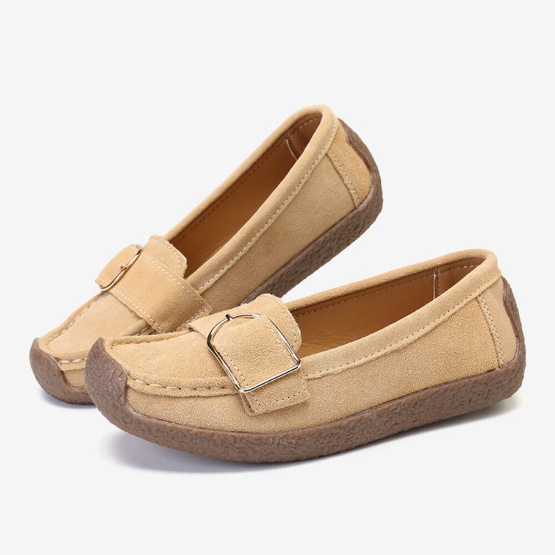 Atmungsaktive Lässige Slip On Flats Mit Weicher Sohle Und Schnalle