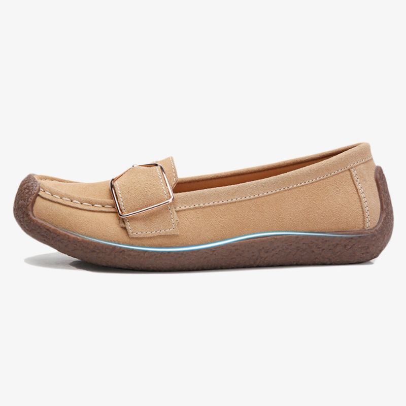 Atmungsaktive Lässige Slip On Flats Mit Weicher Sohle Und Schnalle