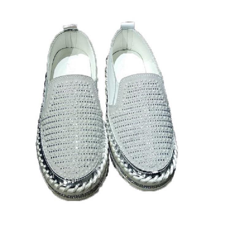 Atmungsaktive Slip On Bequeme Casual Flats In Übergröße Mit Strassverzierung Für Damen