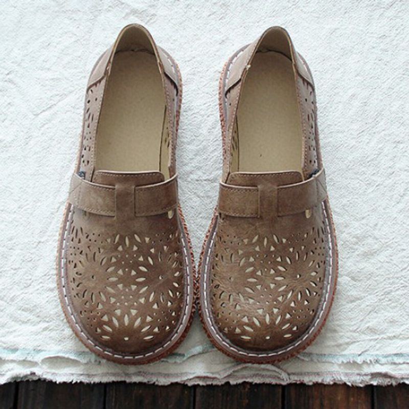 Atmungsaktive Strapazierfähige Loafer Schuhe Für Damen Retro Lässig Runder Zeh