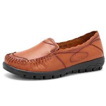 Bequeme Lässige Flache Loafer Aus Echtem Leder Für Damen