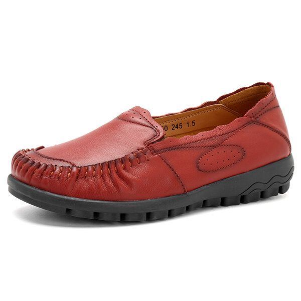 Bequeme Lässige Flache Loafer Aus Echtem Leder Für Damen