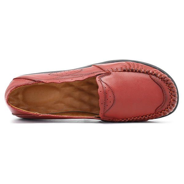 Bequeme Lässige Flache Loafer Aus Echtem Leder Für Damen