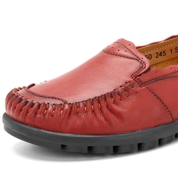 Bequeme Lässige Flache Loafer Aus Echtem Leder Für Damen