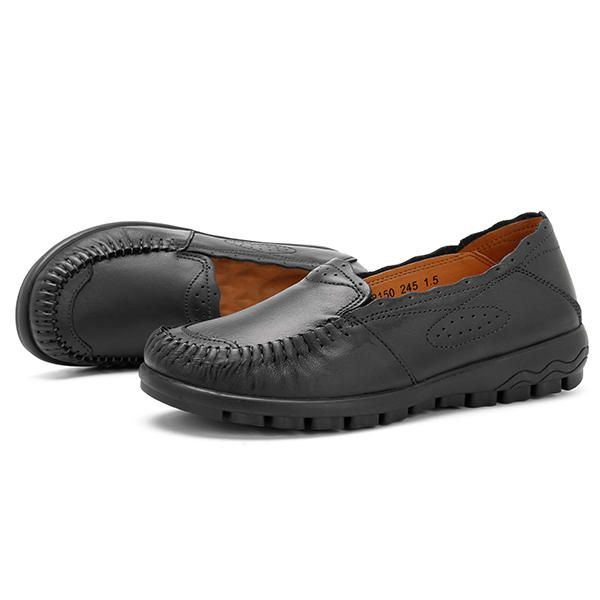 Bequeme Lässige Flache Loafer Aus Echtem Leder Für Damen