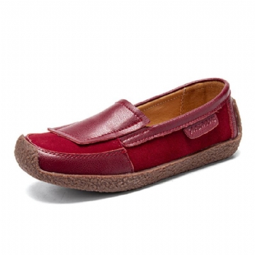 Bequeme Leder Spleiß Soft Slip On Slipper Für Damen