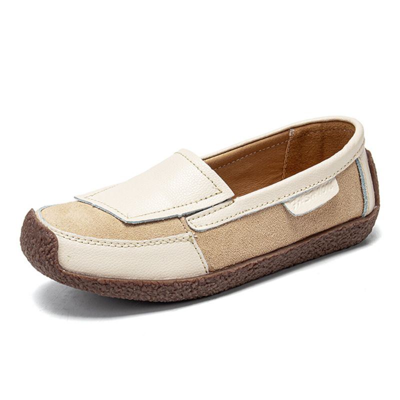 Bequeme Leder Spleiß Soft Slip On Slipper Für Damen