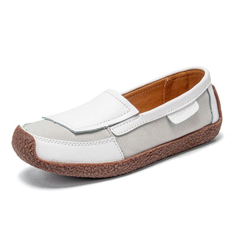 Bequeme Leder Spleiß Soft Slip On Slipper Für Damen