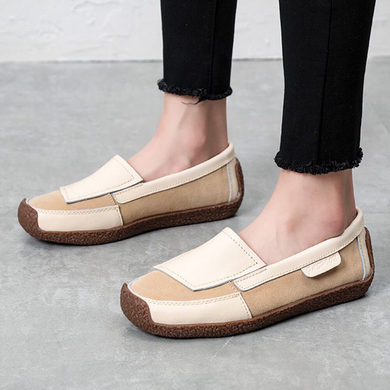 Bequeme Leder Spleiß Soft Slip On Slipper Für Damen