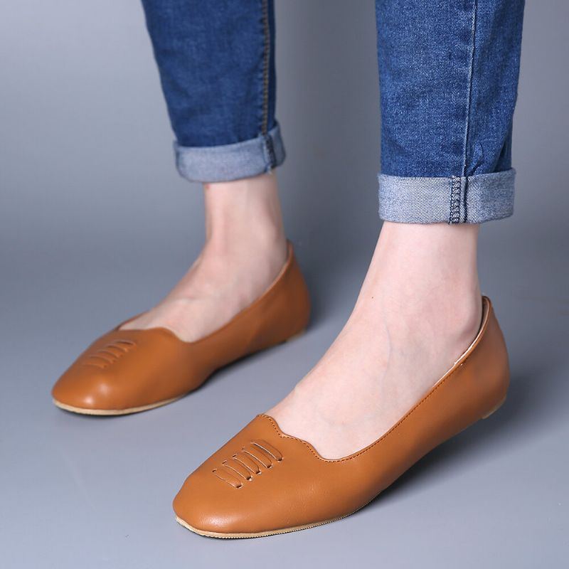 Bequeme Leichte Slip On Slipper Mit Eckiger Zehenpartie Für Damen