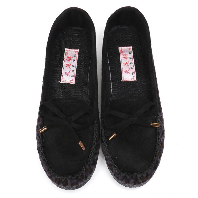 Bequeme Rutschfeste Lässige Loafer Aus Wildleder Mit Bowknot Für Damen