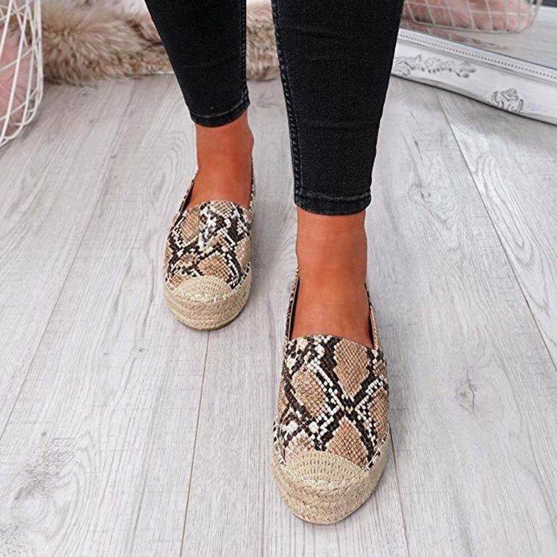 Bequeme Tragbare Lässige Espadrille Slip On Plattform Wohnungen Für Damen