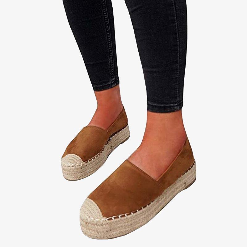 Bequeme Tragbare Lässige Espadrille Slip On Plattform Wohnungen Für Damen