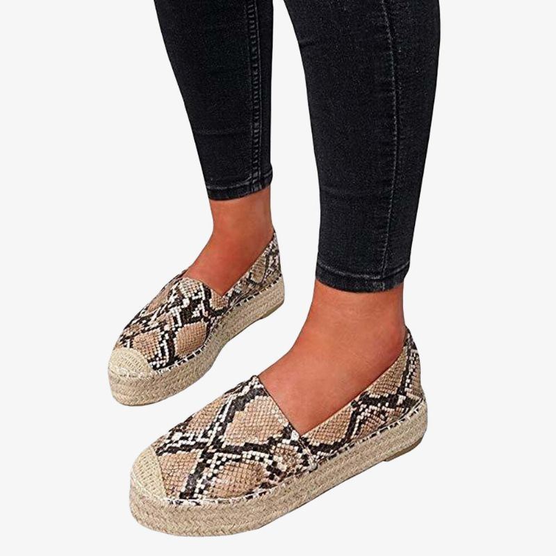 Bequeme Tragbare Lässige Espadrille Slip On Plattform Wohnungen Für Damen