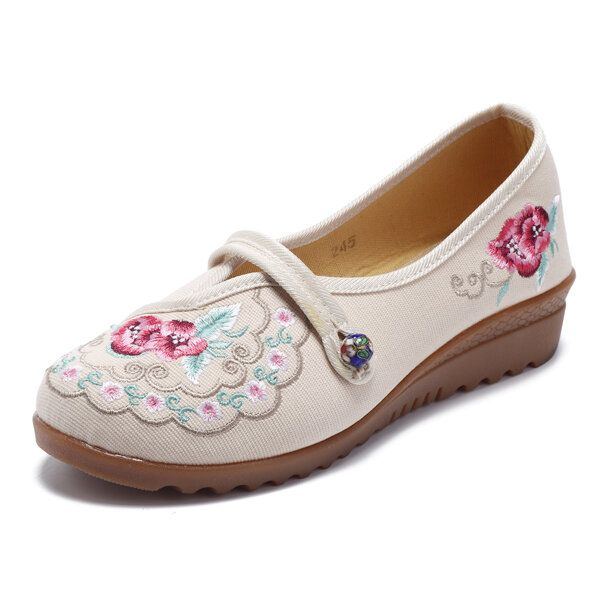 Bequeme Weiche Ballerinas Mit Blumenstickerei Für Damen