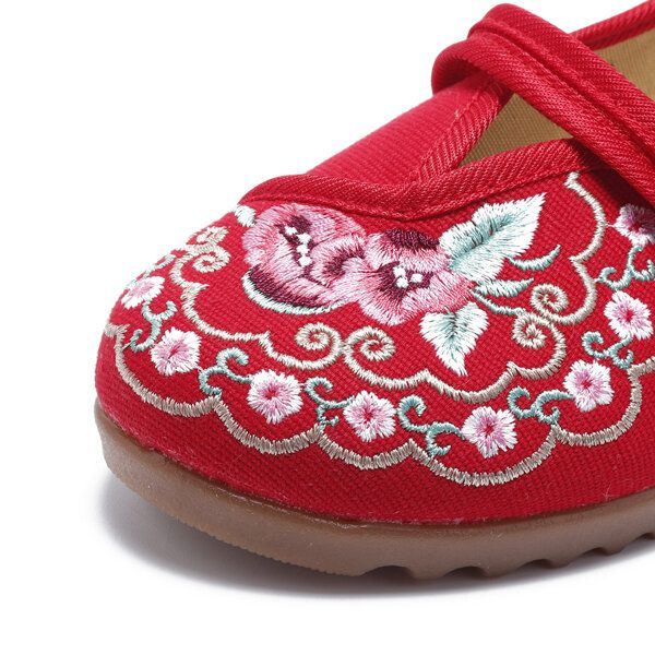 Bequeme Weiche Ballerinas Mit Blumenstickerei Für Damen