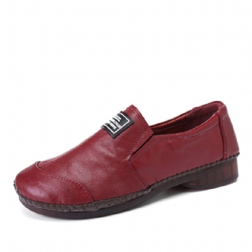 Bequeme Weiche Rutschfeste Damen Loafer Aus Echtem Leder