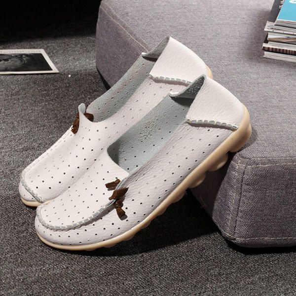 Big Size Damen Casual Flache Schuhe Slip On Ballerinas Aushöhlen Flat Loafers