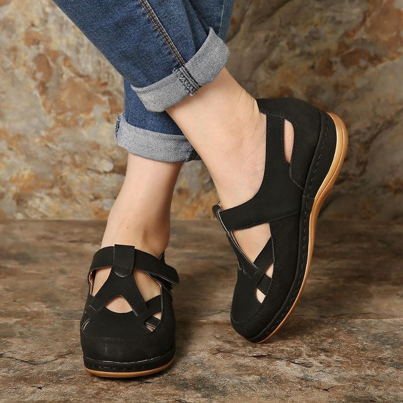 Damen Casual Cross Strap Aushöhlen Bequeme Flats