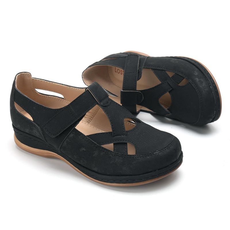 Damen Casual Cross Strap Aushöhlen Bequeme Flats