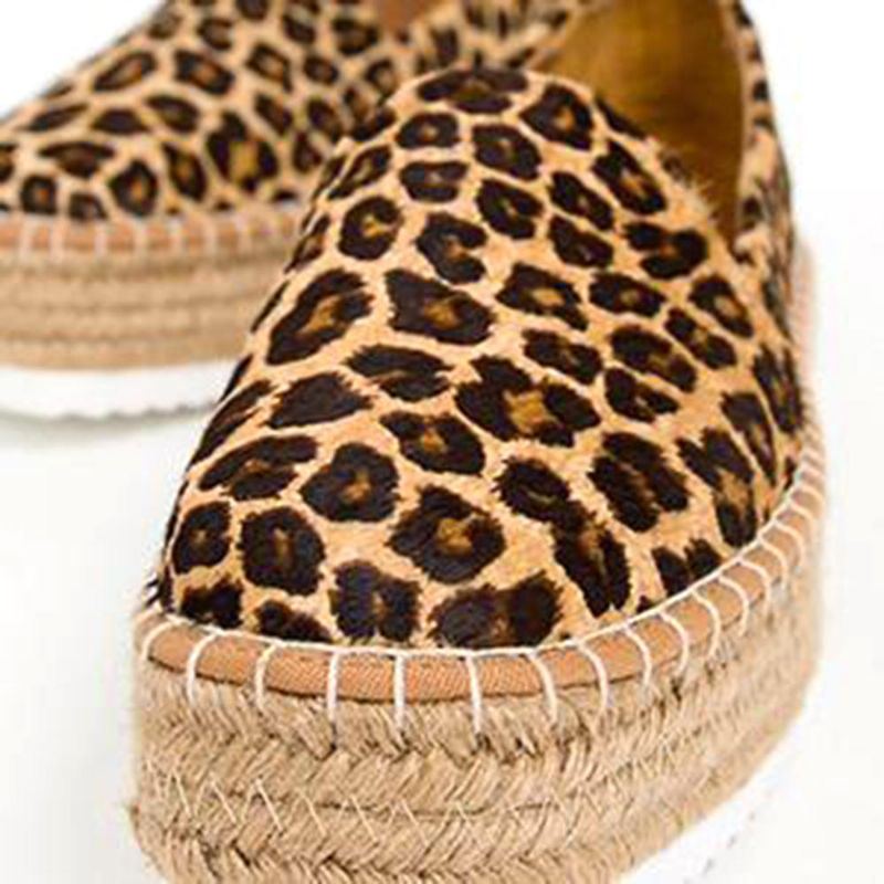 Damen Espadrilles Aus Wildleder Mit Geflochtenem Plateau