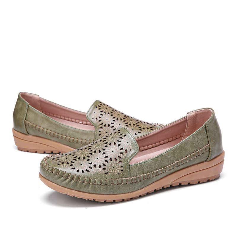 Damen Floewrs Hollow Bequeme Rutschfeste Lässige Flache Loafer