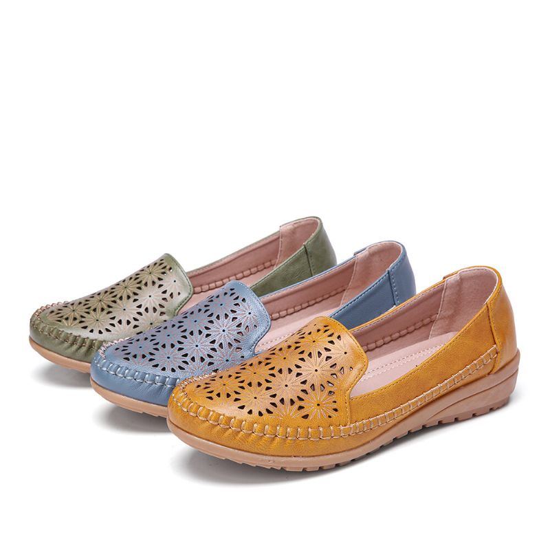 Damen Floewrs Hollow Bequeme Rutschfeste Lässige Flache Loafer