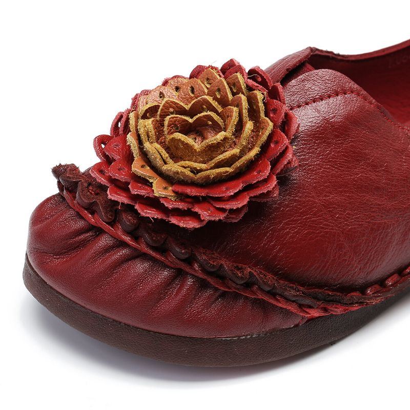 Damen Folkways Stricing Flowers Bequeme Weiche Sohle Lässige Flache Loafer