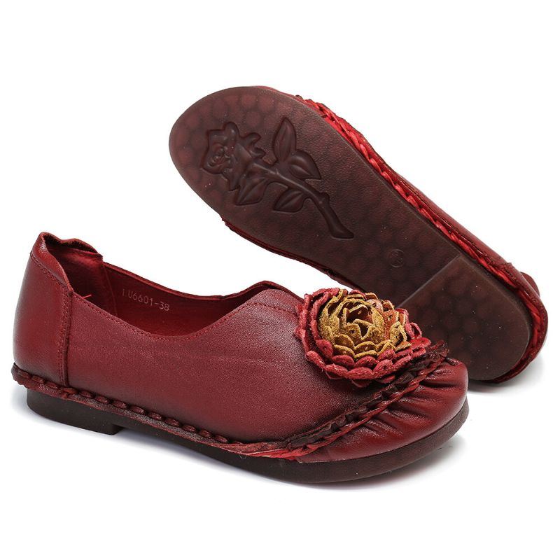 Damen Folkways Stricing Flowers Bequeme Weiche Sohle Lässige Flache Loafer