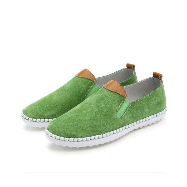 Damen Freizeitschuhe Bequeme Outdoor Leder Slipper Zum Hineinschlüpfen