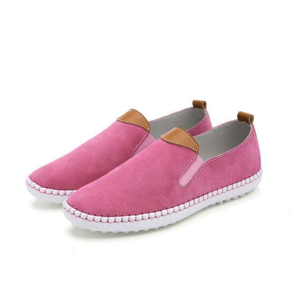 Damen Freizeitschuhe Bequeme Outdoor Leder Slipper Zum Hineinschlüpfen