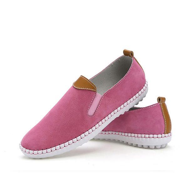 Damen Freizeitschuhe Bequeme Outdoor Leder Slipper Zum Hineinschlüpfen