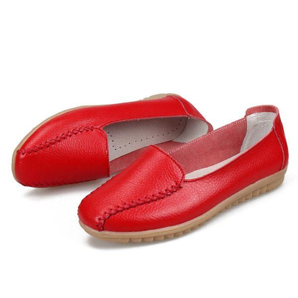 Damen Loafer Schuhe Lässige Outdoor Slipper Aus Leder