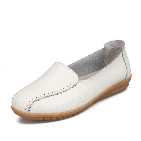 Damen Loafer Schuhe Lässige Outdoor Slipper Aus Leder