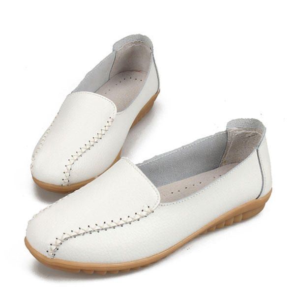 Damen Loafer Schuhe Lässige Outdoor Slipper Aus Leder