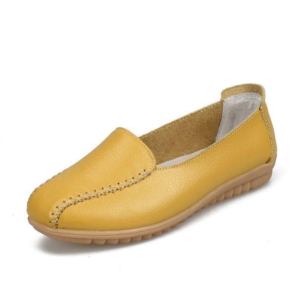 Damen Loafer Schuhe Lässige Outdoor Slipper Aus Leder