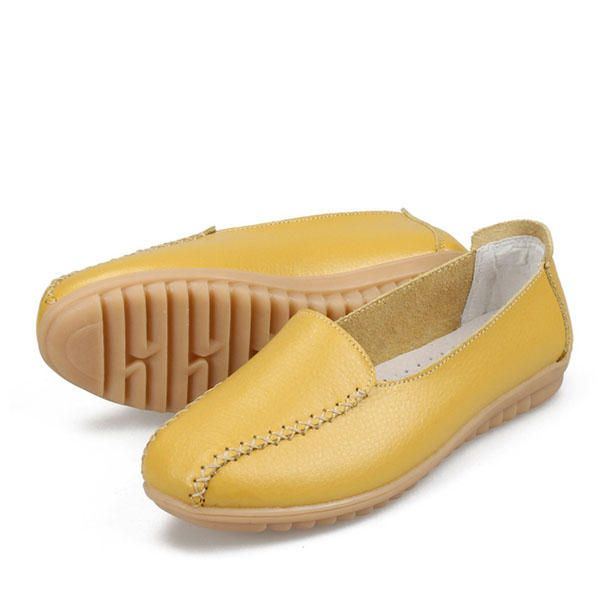 Damen Loafer Schuhe Lässige Outdoor Slipper Aus Leder