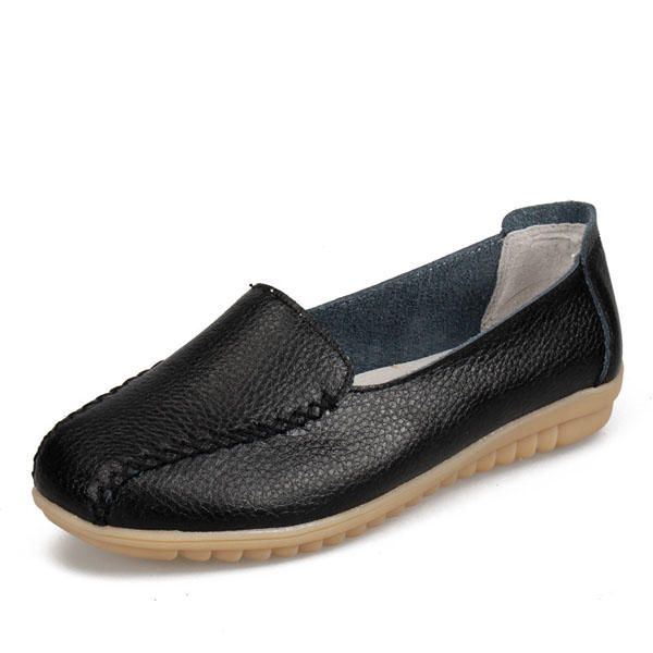 Damen Loafer Schuhe Lässige Outdoor Slipper Aus Leder