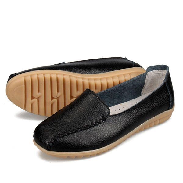 Damen Loafer Schuhe Lässige Outdoor Slipper Aus Leder