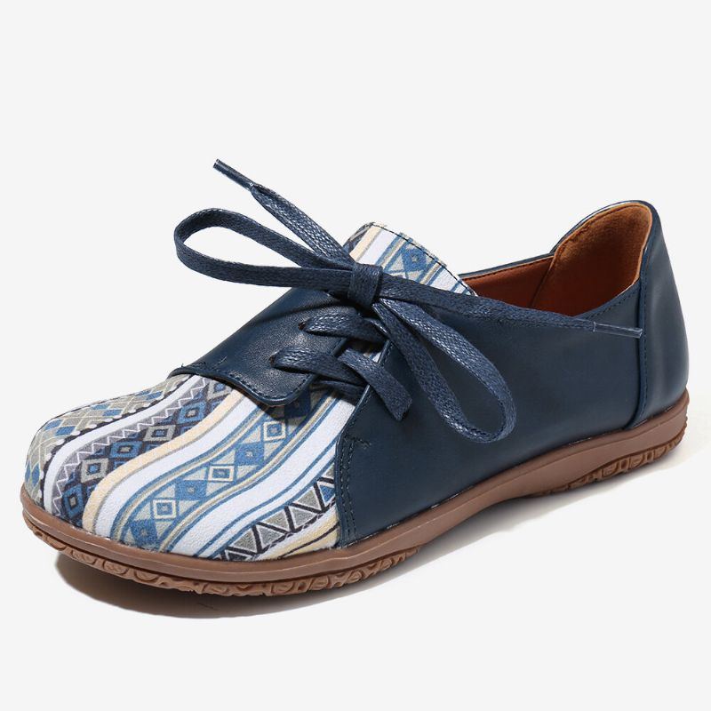 Damen Muster Spleißdekor Rutschfeste Bequeme Flache Loafer