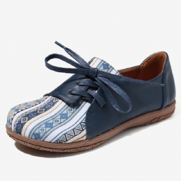 Damen Muster Spleißdekor Rutschfeste Bequeme Flache Loafer